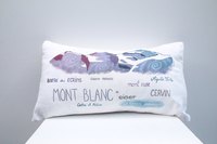 Mont Blanc - Coussin peint et cousu à la main - 30x50 cm - (100 euros)